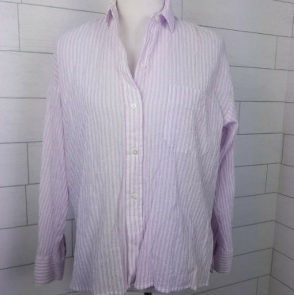 Cotton Blend Patch Chest Pocket Long Sleeves Top - Picture 5 of 9